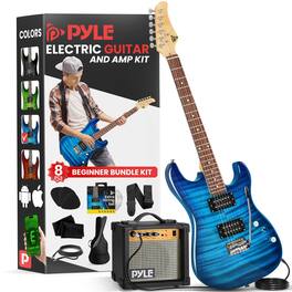 Pyle - Electric Guitar Kit with Amp, Full Size, Humbucker Pickups, 39" - PEGKT99BL - Legacy Blue