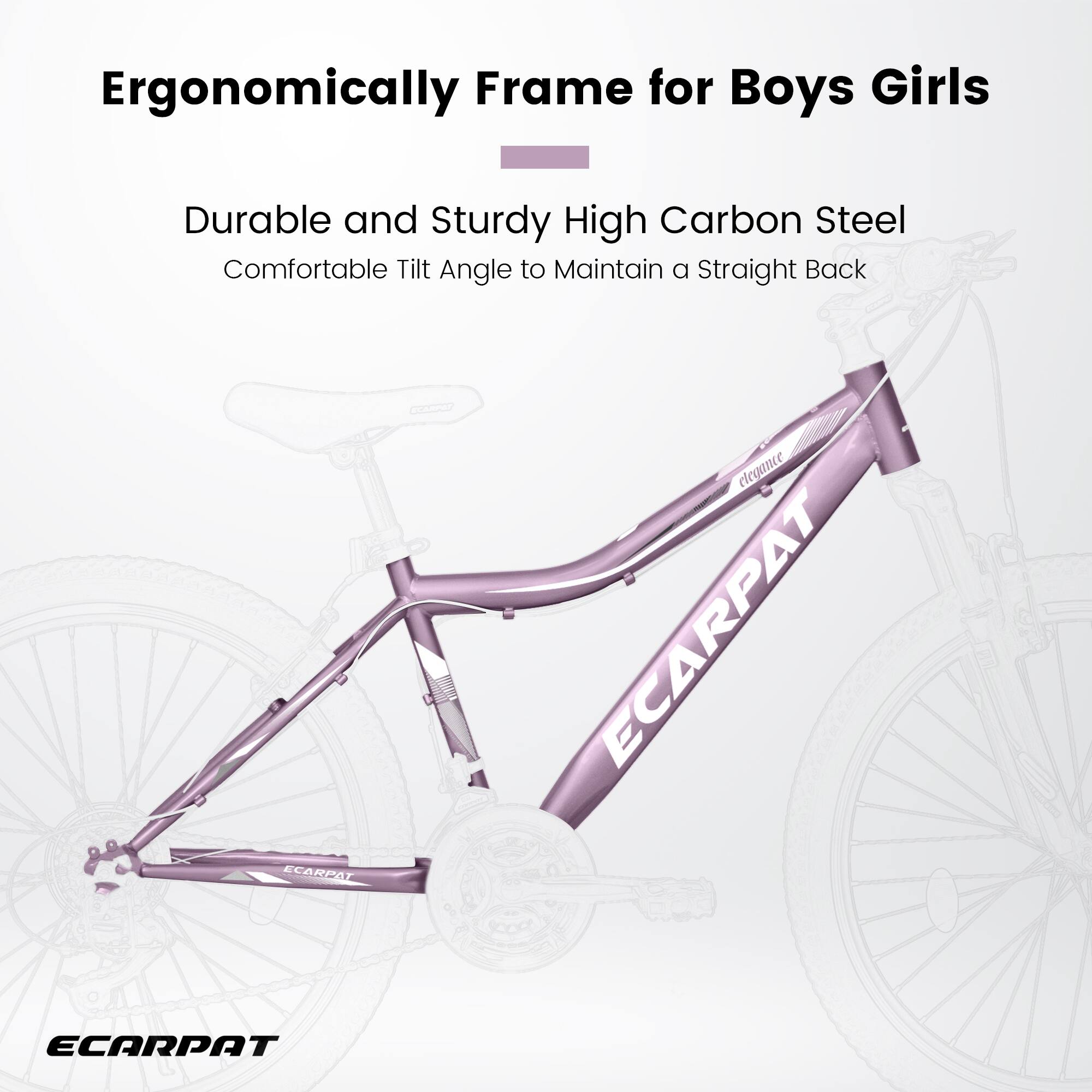 Ergonomically Frame for Boys Girls

Durable and Sturdy High Carbon Steel

Comfortable Tilt Angle to Maintain a Straight Back

ECARPAT
