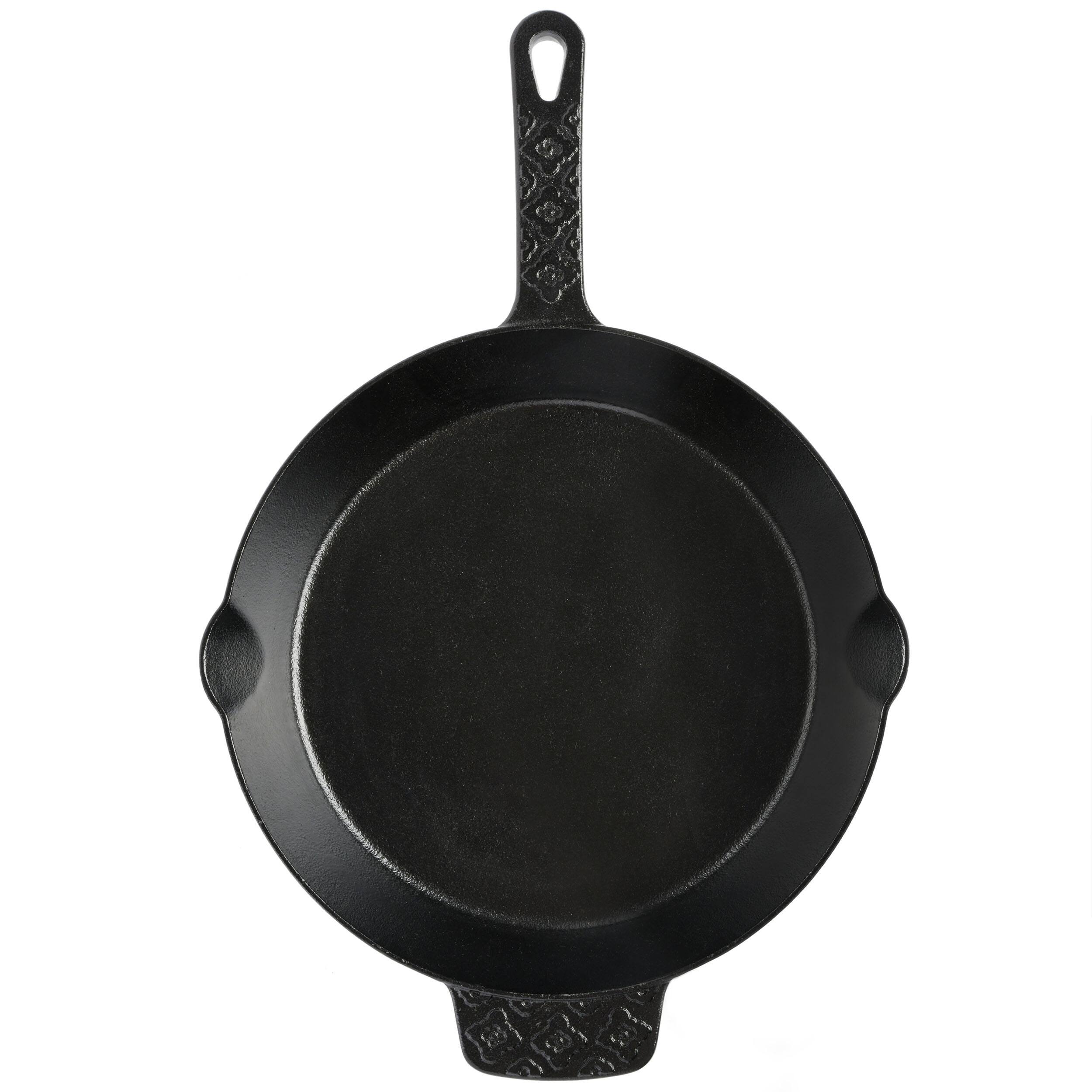 Gibson - Spice by Tia Mowry Savory Saffron Preseasoned 10 Inch Cast Iron Skillet - Black