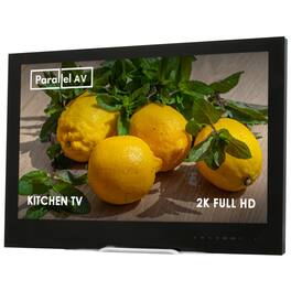 ParallelAV - 32" Black Frame Kitchen Cabinet Water Resistant Smart TV + Included Kitchen Cabinet Installation Lift