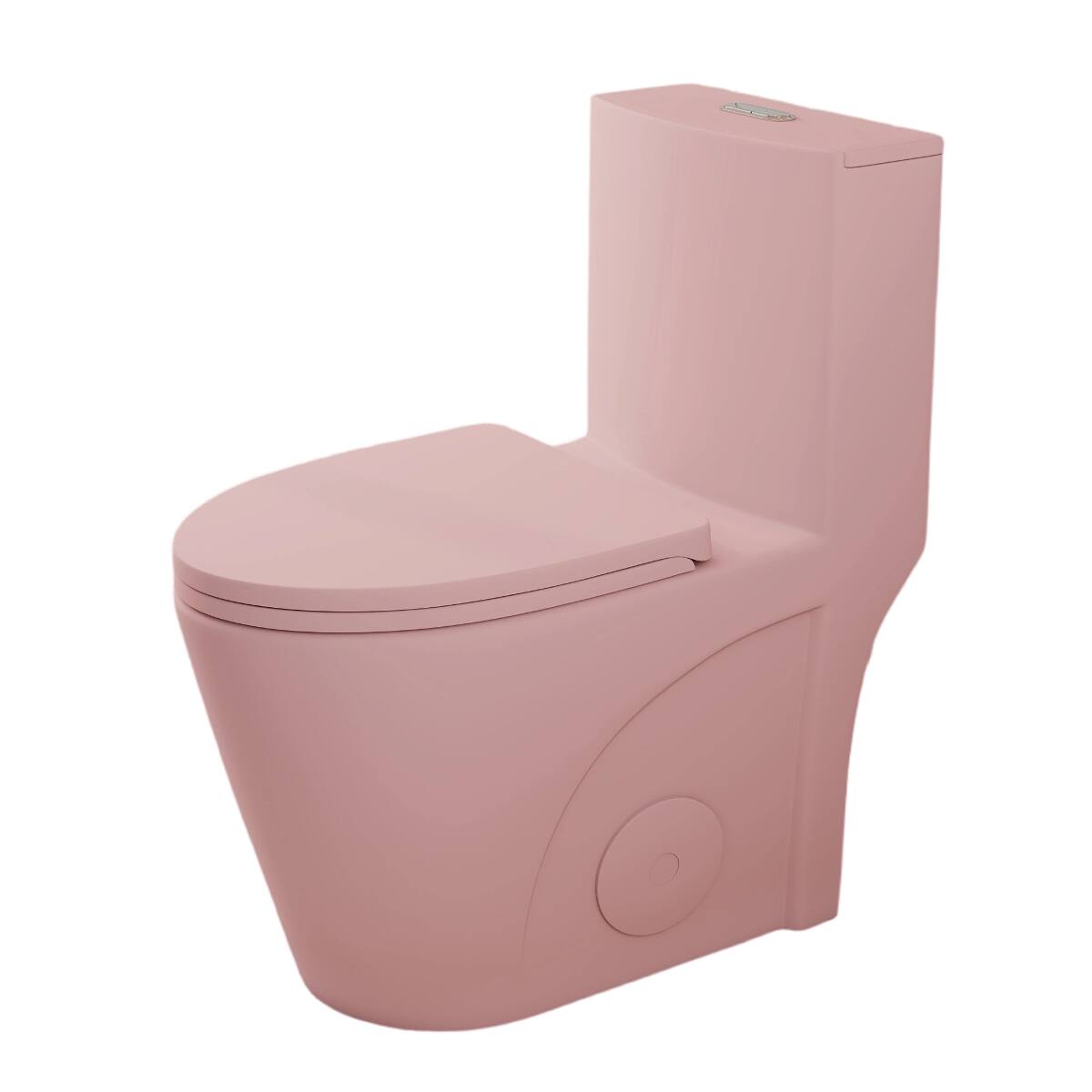 Alt View 7. Loheer - Loheer Pink One Piece Toilet Dual Flush 17 Inch ADA Comfort Height Elongated Bowl - Pink Flower.
