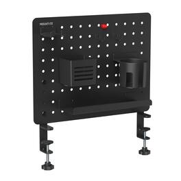 Mount-It! - Clamp-On Pegboard Organizer, Magnetic Desk Storage Panel with Hooks for Office and Gaming - Black