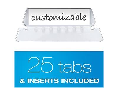Customizable  
25 tabs & inserts included