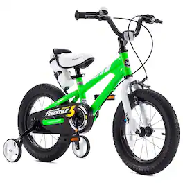 RoyalBaby - Freestyle Outdoor Kid's Bicycle with Training Wheels, 16 Inch - Green