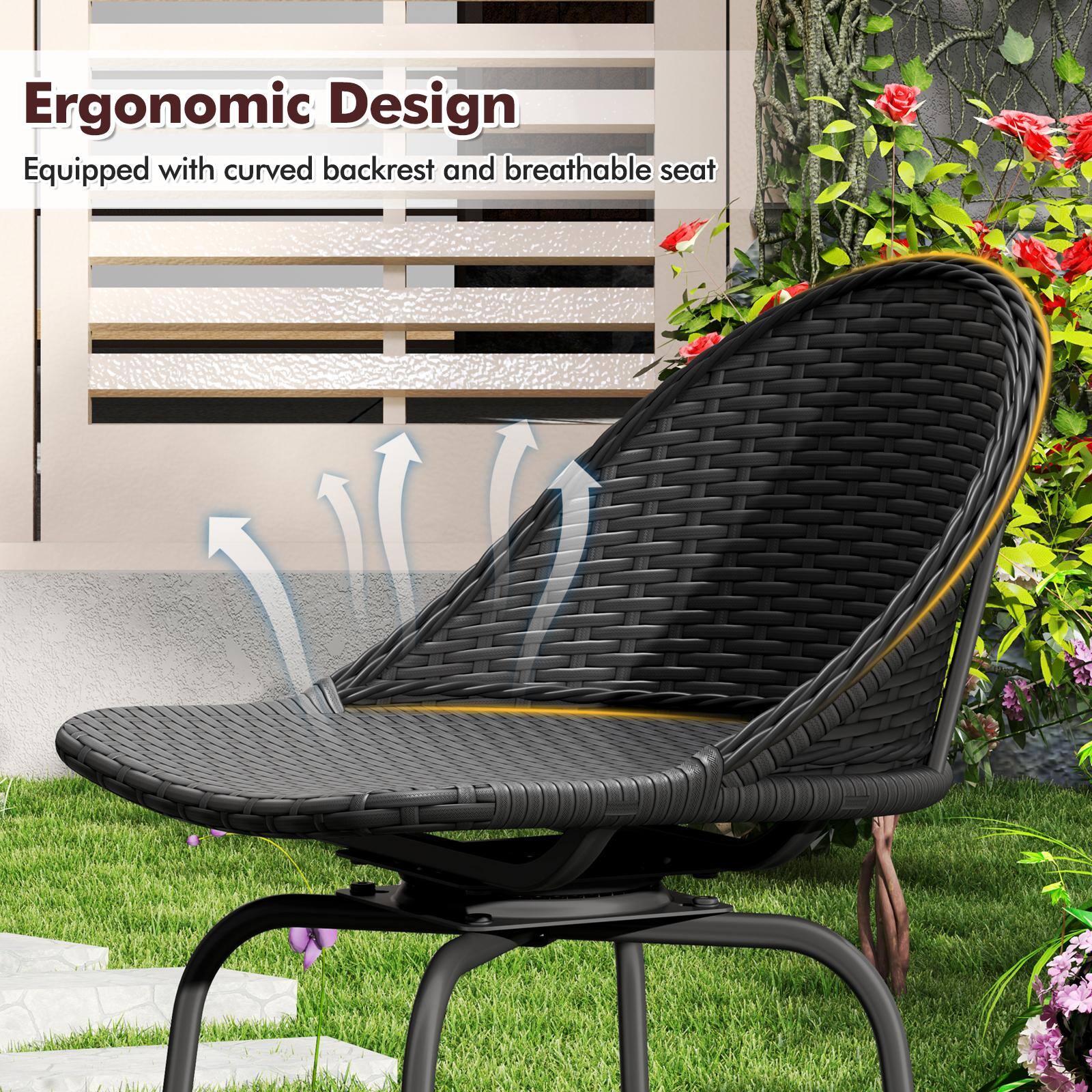 Ergonomic Design  
Equipped with curved backrest and breathable seat