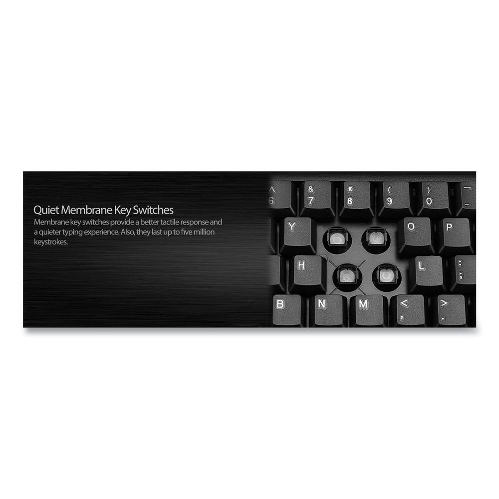 Quiet Membrane Key Switches

Membrane key switches provide a better tactile response and a quieter typing experience. Also, they last up to five million keystrokes.