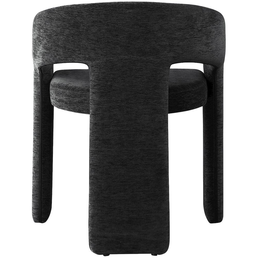 Alt View 1. Meridian Furniture - Rendition Black Plush Fabric Dining Chair Set of 2 - Black.