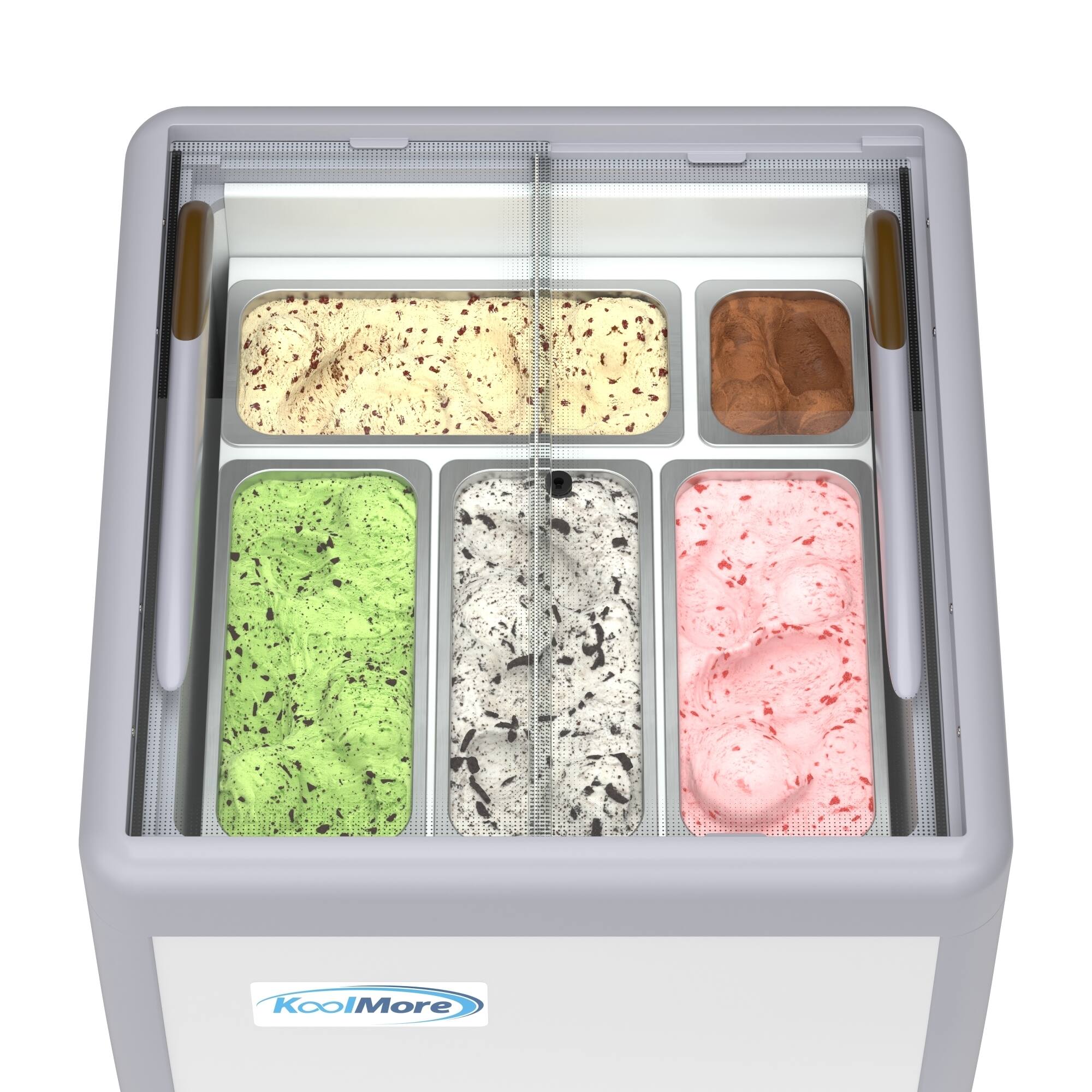 Front. Koolmore - 26 in. Gelato Dipping Cabinet Display Freezer with Sliding Glass Door, 6 Cu. Ft. (KM-GDC-26SD) - White.