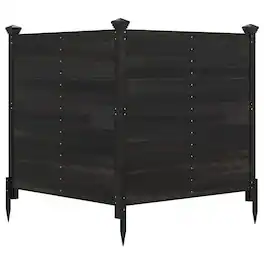 Costway - Outdoor Privacy Fence, 47 x 47-Inch 2-Panel Air Conditioner Fence for Outside - Black