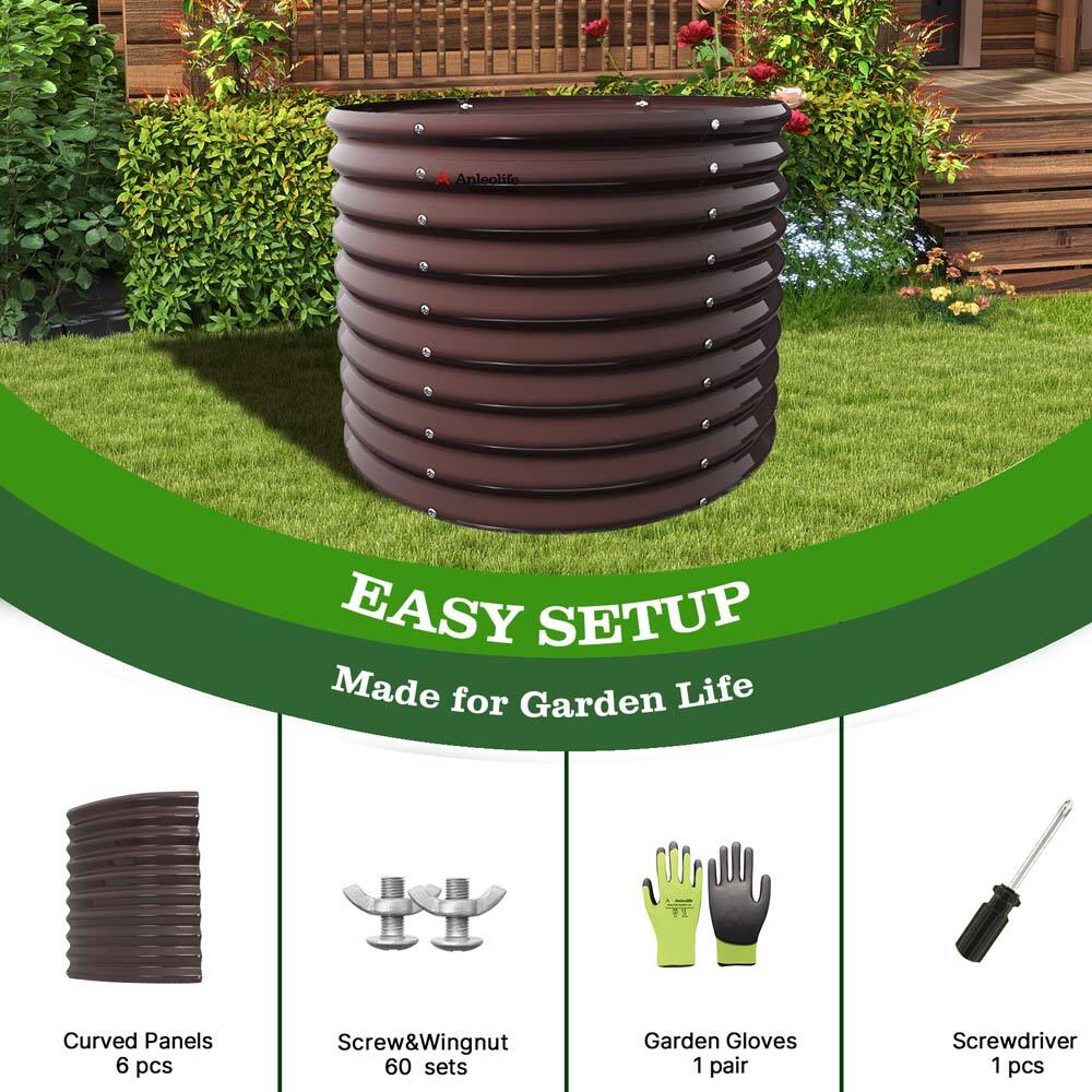 Anleolife EASY SETUP  
Made for Garden Life  

- Curved Panels 6 pcs  
- Screw&Wingnut 60 sets  
- Garden Gloves 1 pair  
- Screwdriver 1 pcs