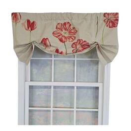 RLF Home - 100% Cotton La Tulipe Butterfly With Poly/Cotton Ivory lining Rod Pocket Valance 50" x 16" - Linen