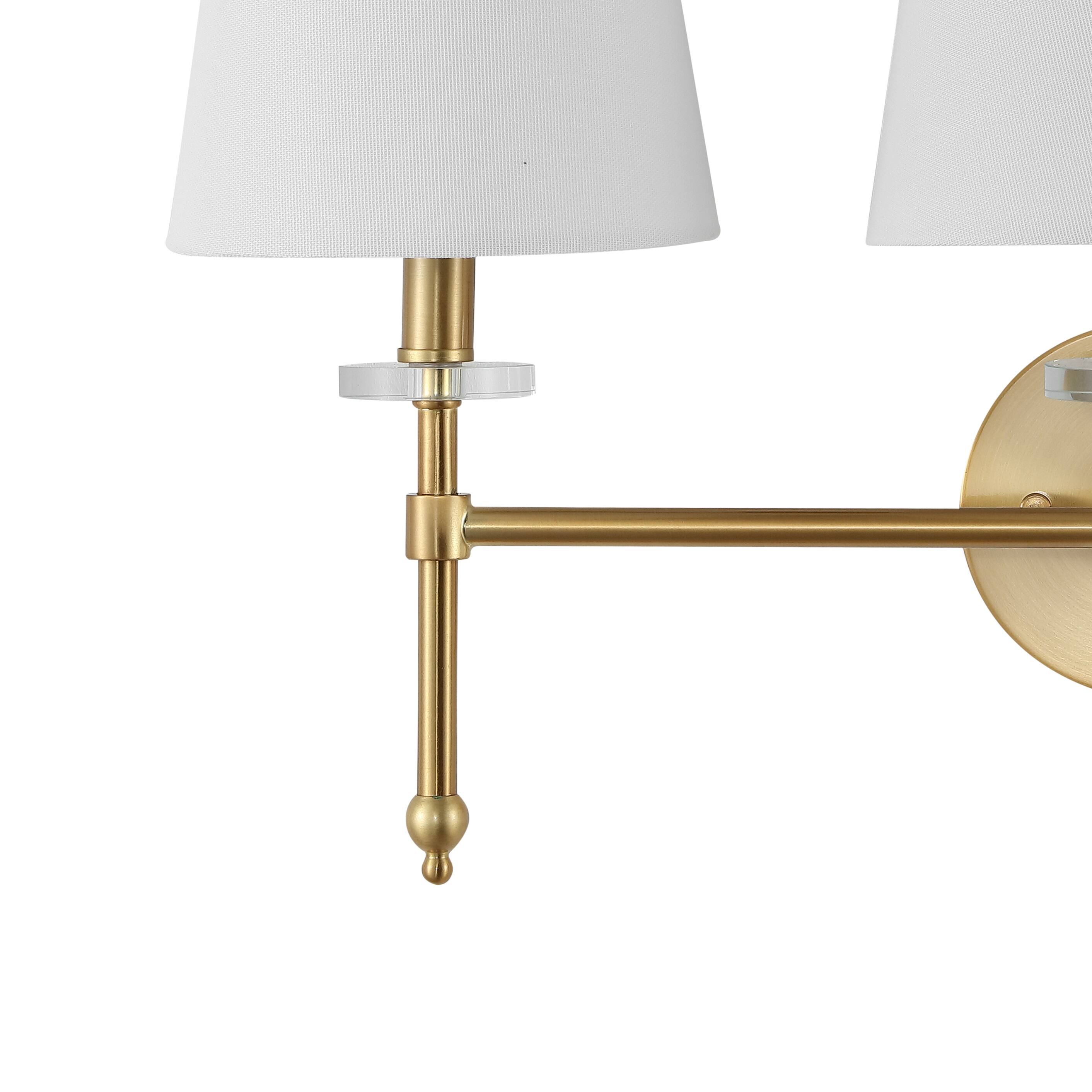 Alt View 4. Jonathan Y - Olivia 23" 3-Light Contemporary Traditional Candlestick Metal/Crystal LED Vanity, Brass Gold - Brass Gold.