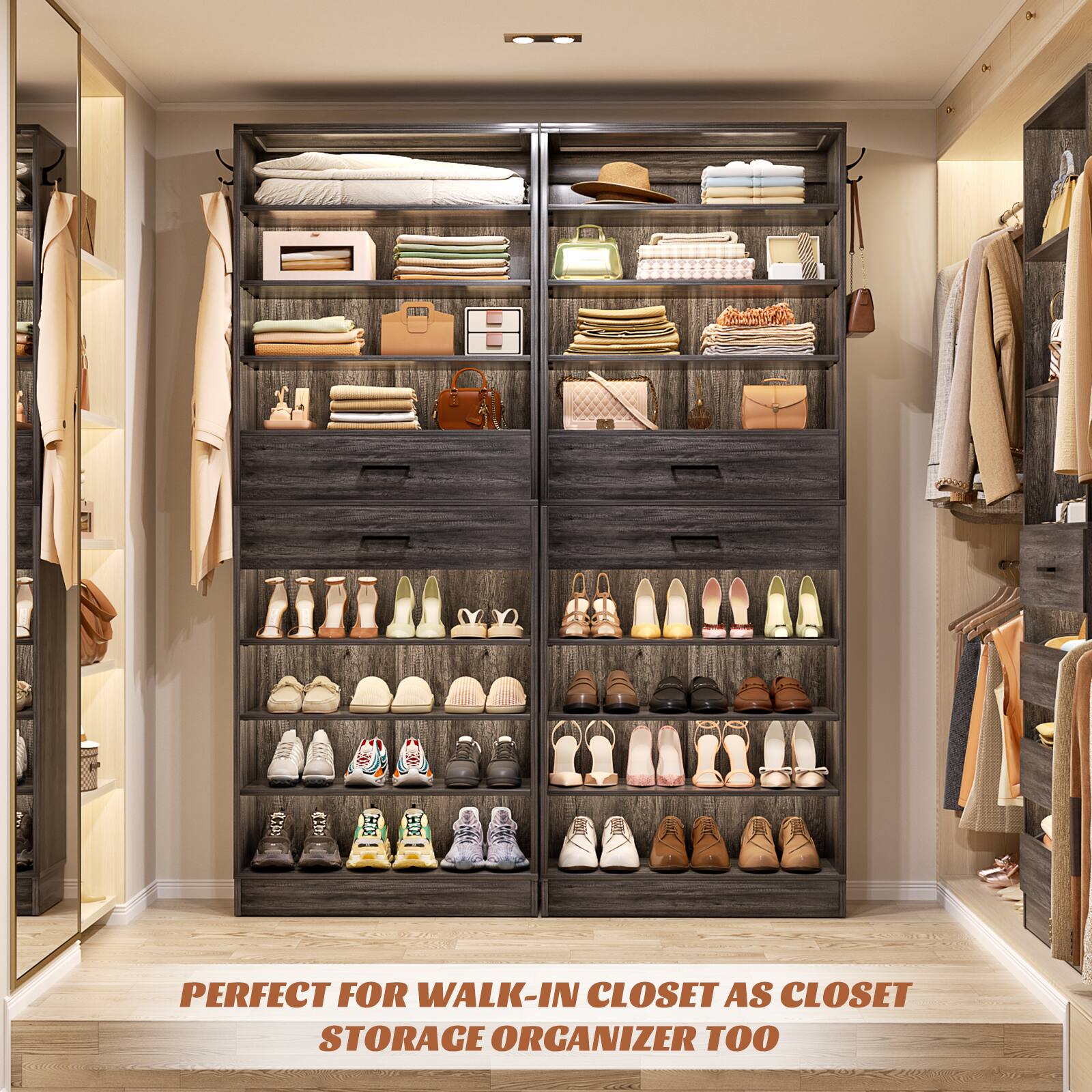 PERFECT FOR WALK-IN CLOSET AS CLOSET STORAGE ORGANIZER TOO