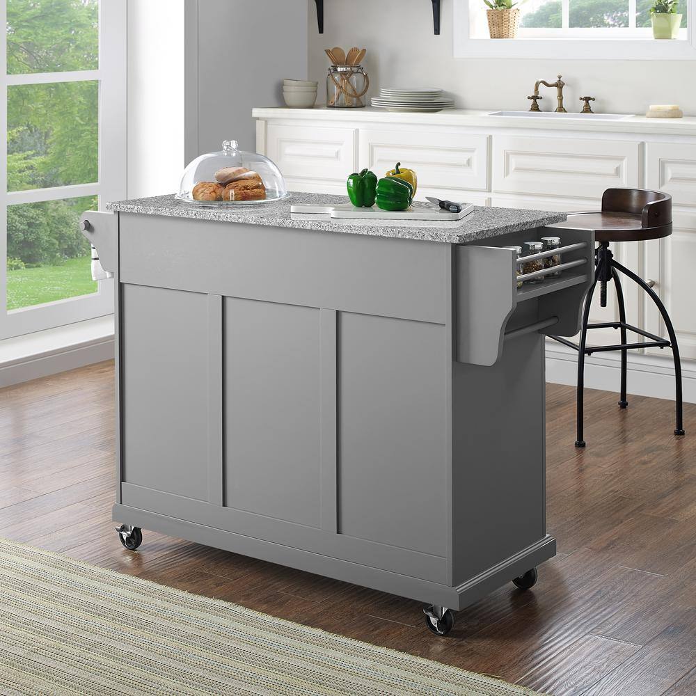 Alt View 8. Crosley Furniture - Full Size Granite Top Kitchen Cart - Gray.