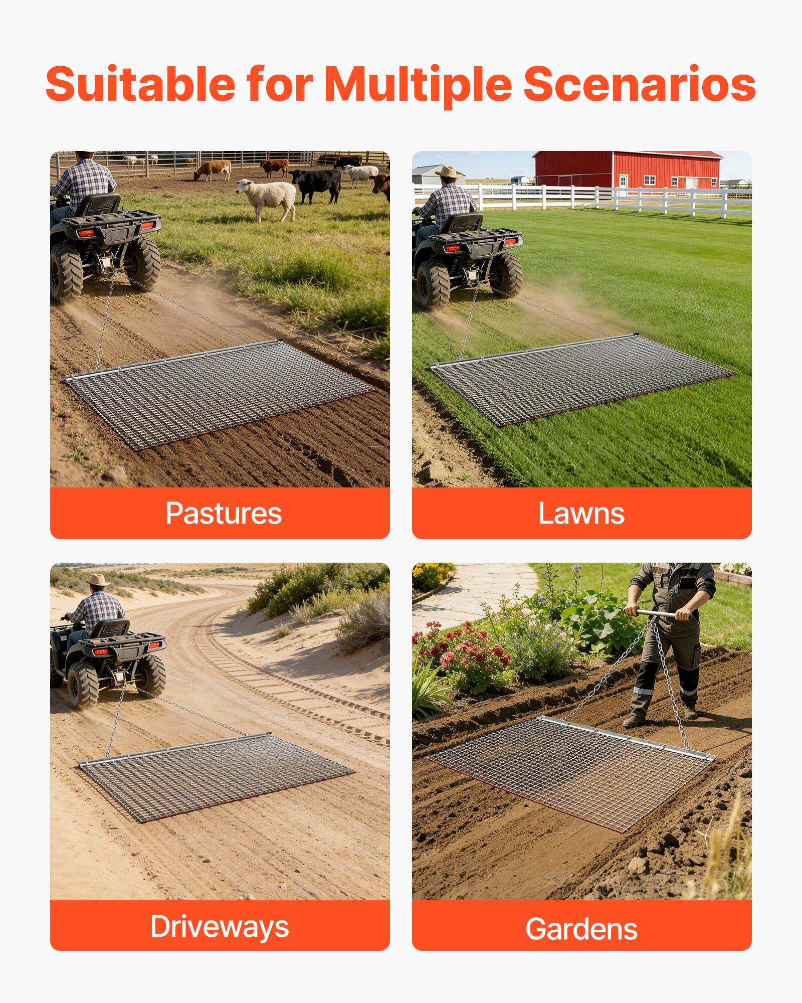 Suitable for Multiple Scenarios

- Pastures
- Lawns
- Driveways
- Gardens