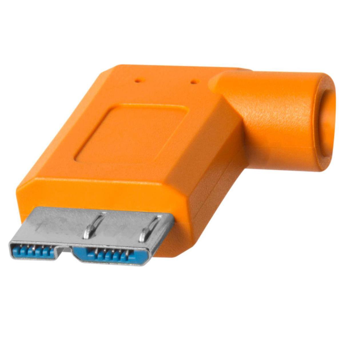 Alt View 2. Tether Tools - Tether Tools TetherPro USB-C to 3.0 Micro-B Right Angle Cable, 15', Orange - Orange.