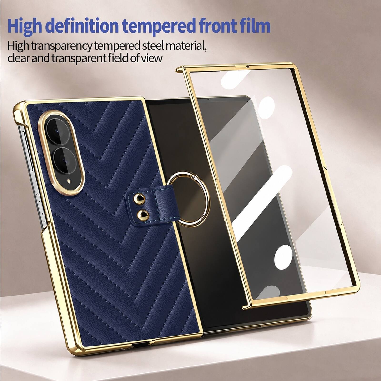 Dteck Shockproof Leather Texture Case for Samsung Galaxy Z Fold8 with ...