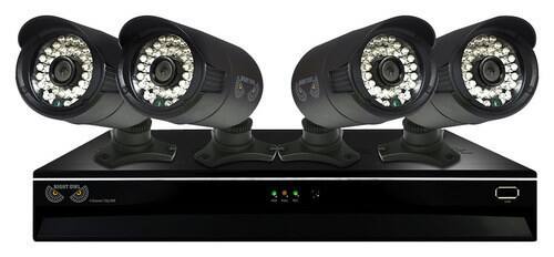 Night Owl - 4-Channel, 4-Camera Indoor/Outdoor High-Definition NVR Security System - Black-Front_Standard 