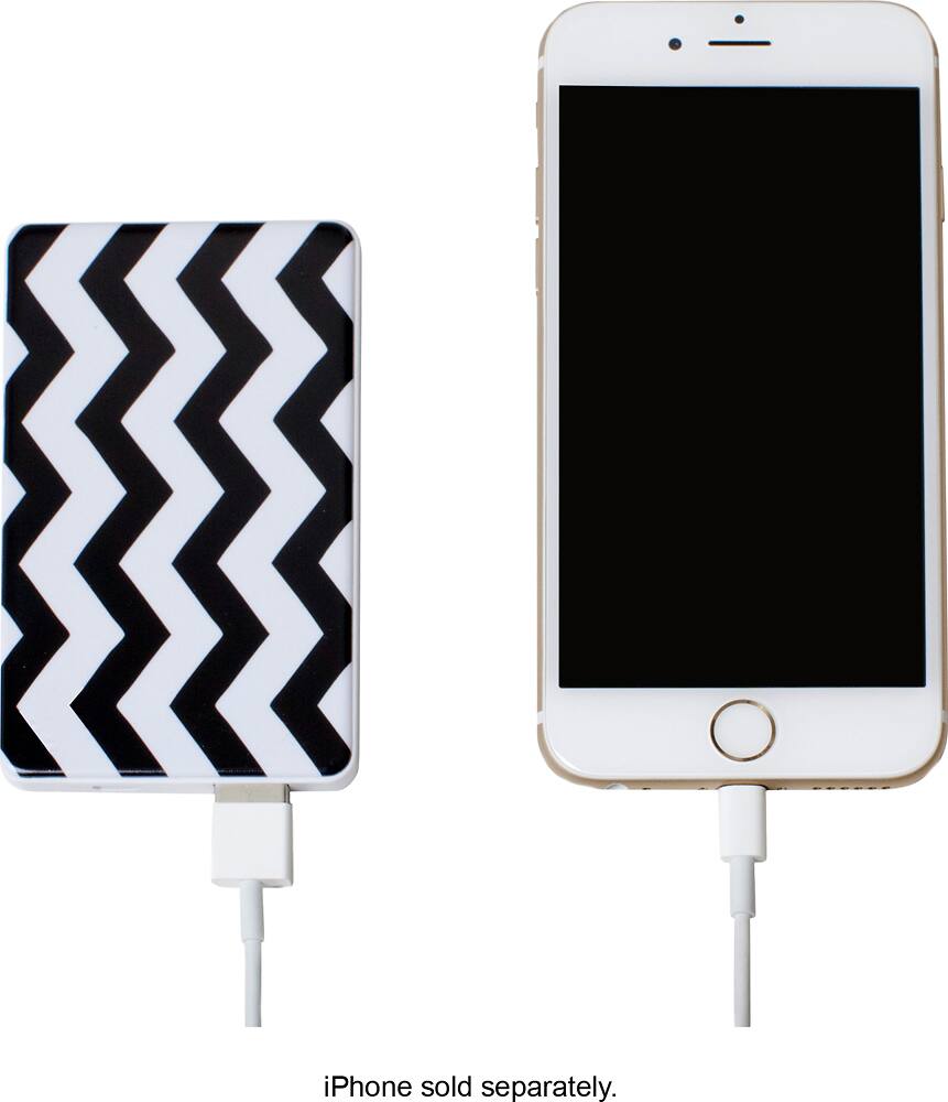 Alt View 1. Chic Buds - Slim Power Portable Charger - Black/White.