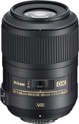 Nikon - AF-S DX Micro Nikkor 85mm f/3.5G ED VR Telephoto Lens for DX SLR Cameras - Black - Front_Zoom