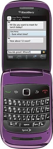 purple blackberry flip phone