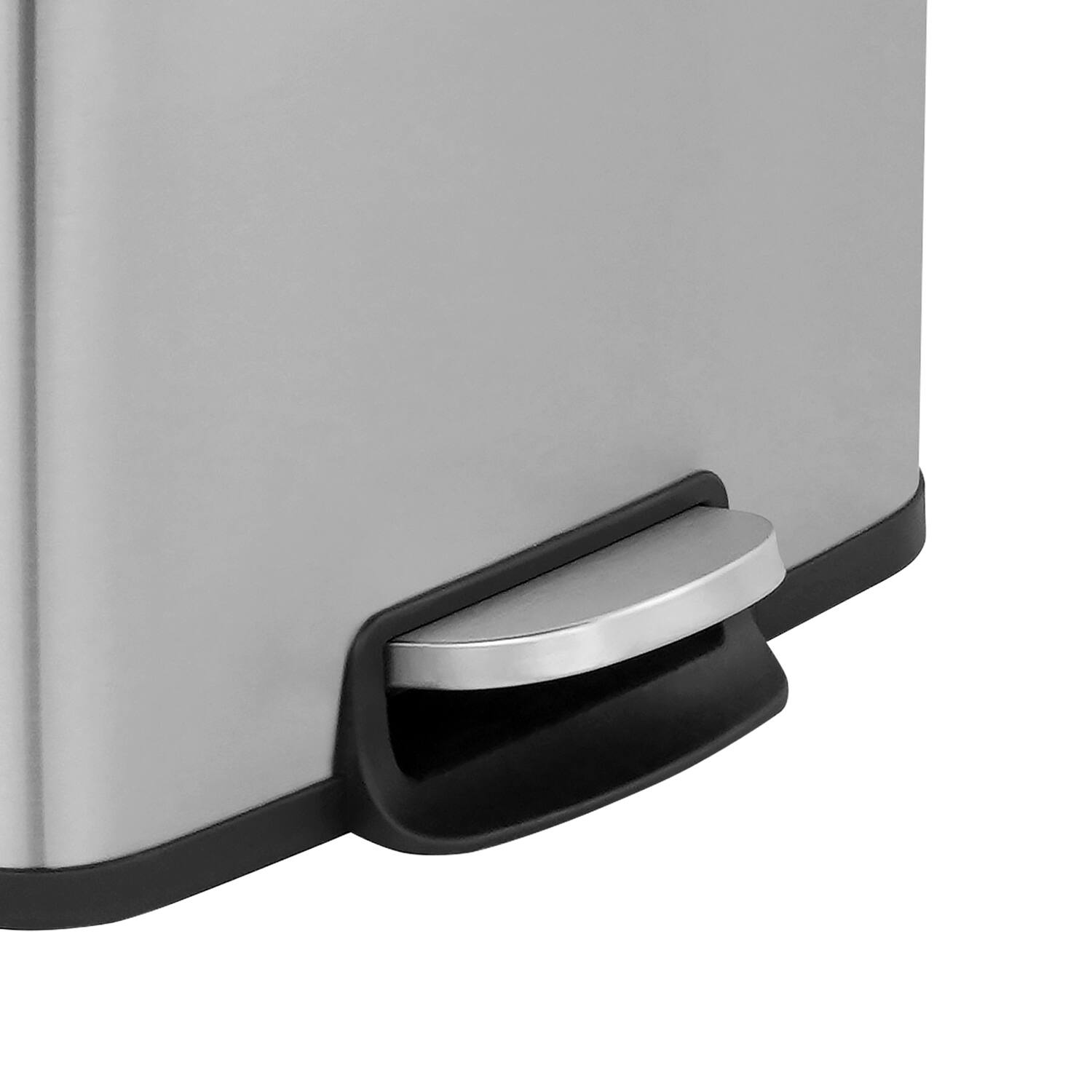 Back. Innovaze - 5.3 Gal./20 Liter Rectangular Stainless Steel step-on Trash Can for kitchen - Sliver.