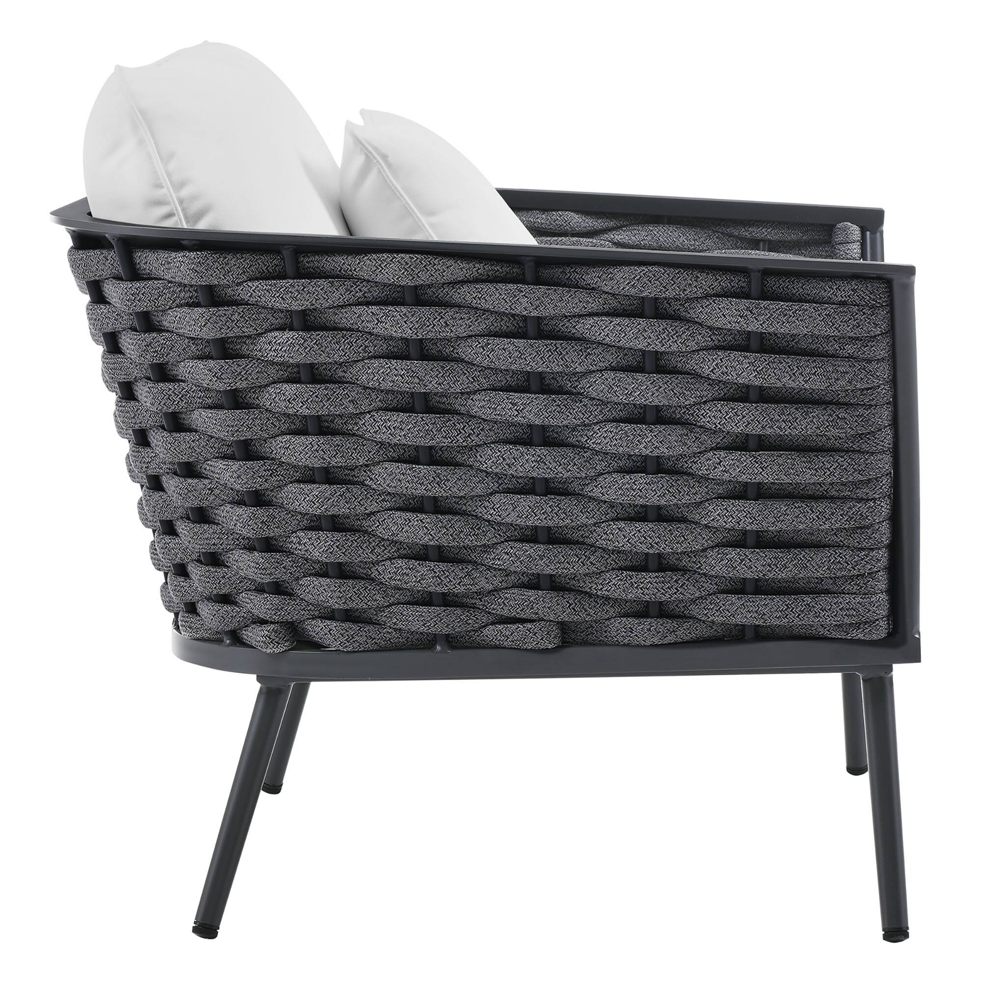 Alt View 2. Modway - Stance Outdoor Patio Aluminum Armchair by Modway - Gray White.