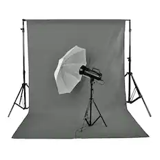 Front. Neewer - 3x3.6m Professional Photography Grey Background, Collapsible, Backdrop ONLY.