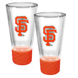 Great American Products - San Francisco Giants 2-Pack 4oz. Cheer Shot Set with Silicone Grip - Orange