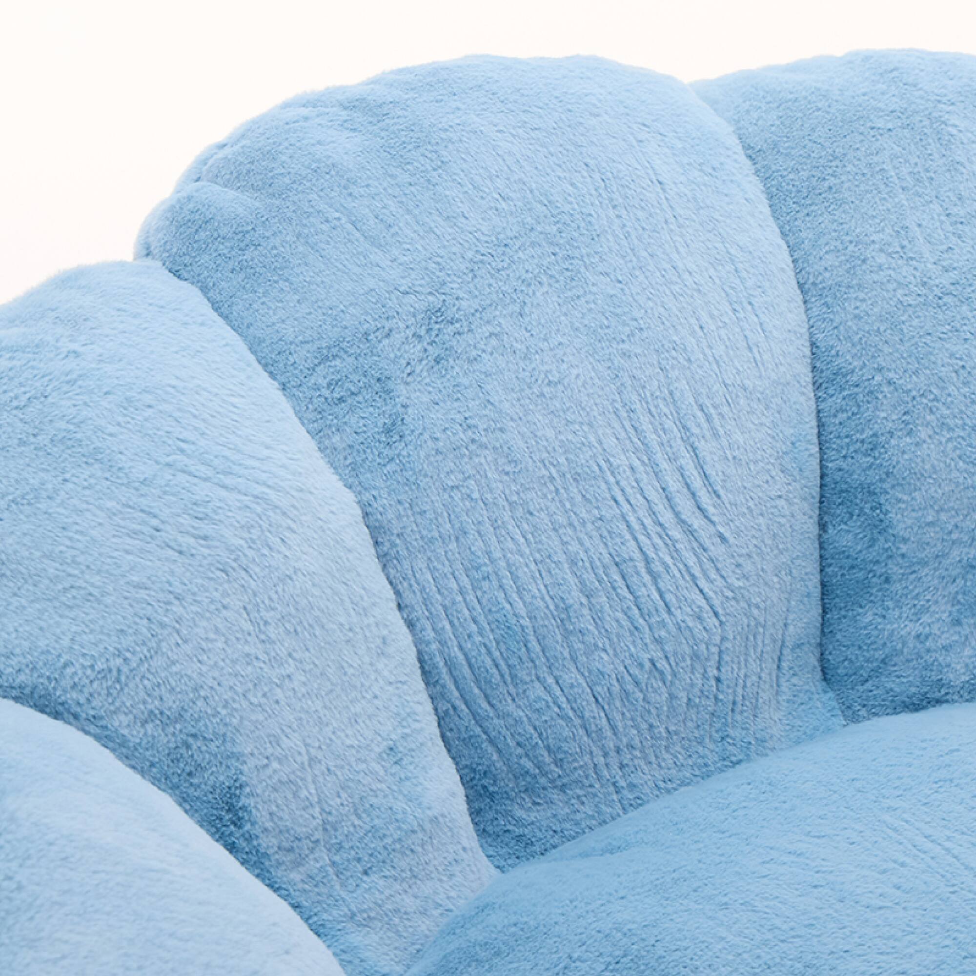 Alt View 5. GOODSILO - Lotus Style Compression Sofa Bean Bag Chair with Pull Ring for Easy Mobility and No Assembly Required - Blue.