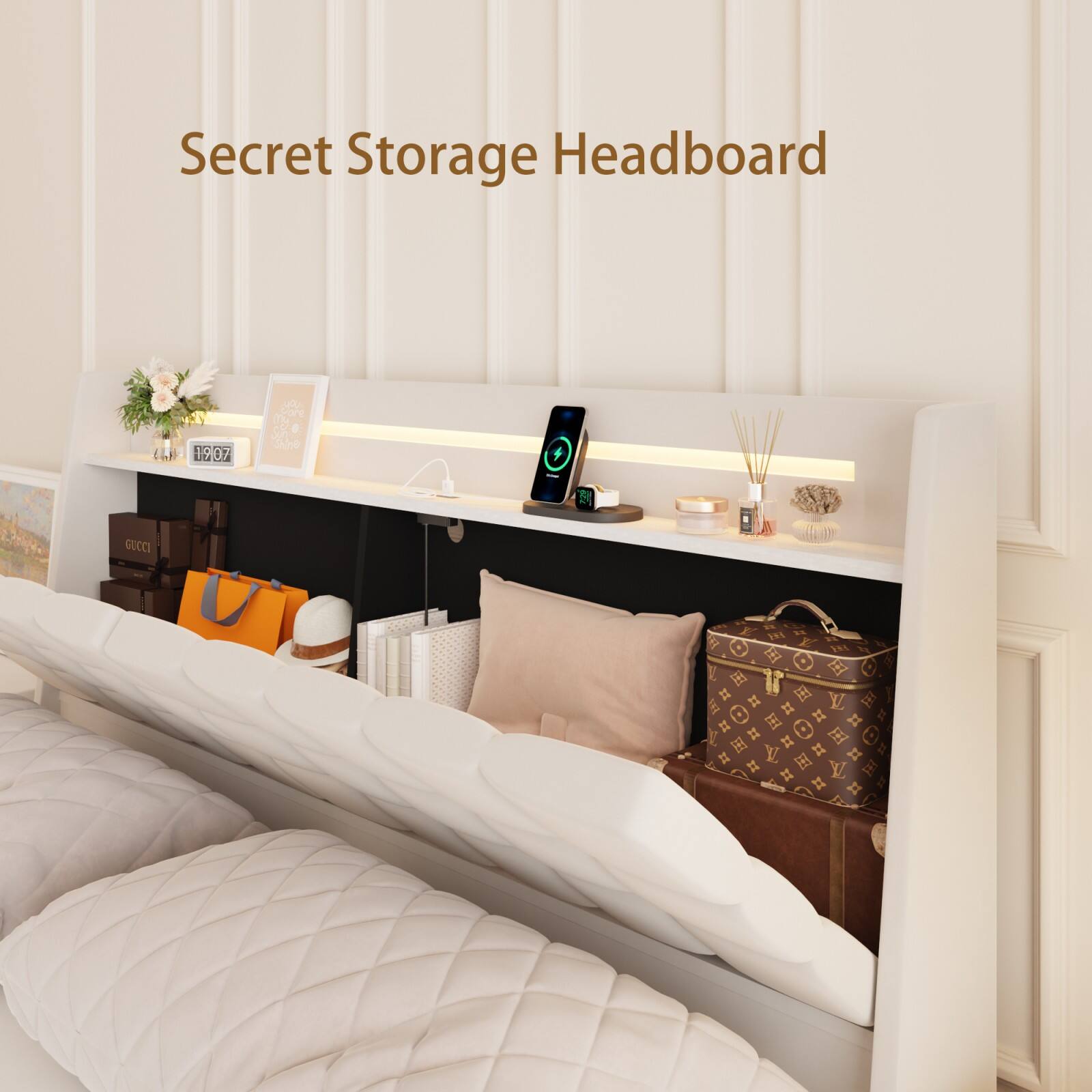Secret Storage Headboard

1907