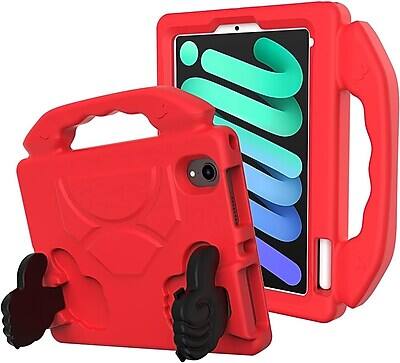 Alt View 2. SaharaCase - iPad mini A17 Pro & 6th Generation 2021 Protection Bundle, KidProof Case with Tempered Glass Screen - Red.