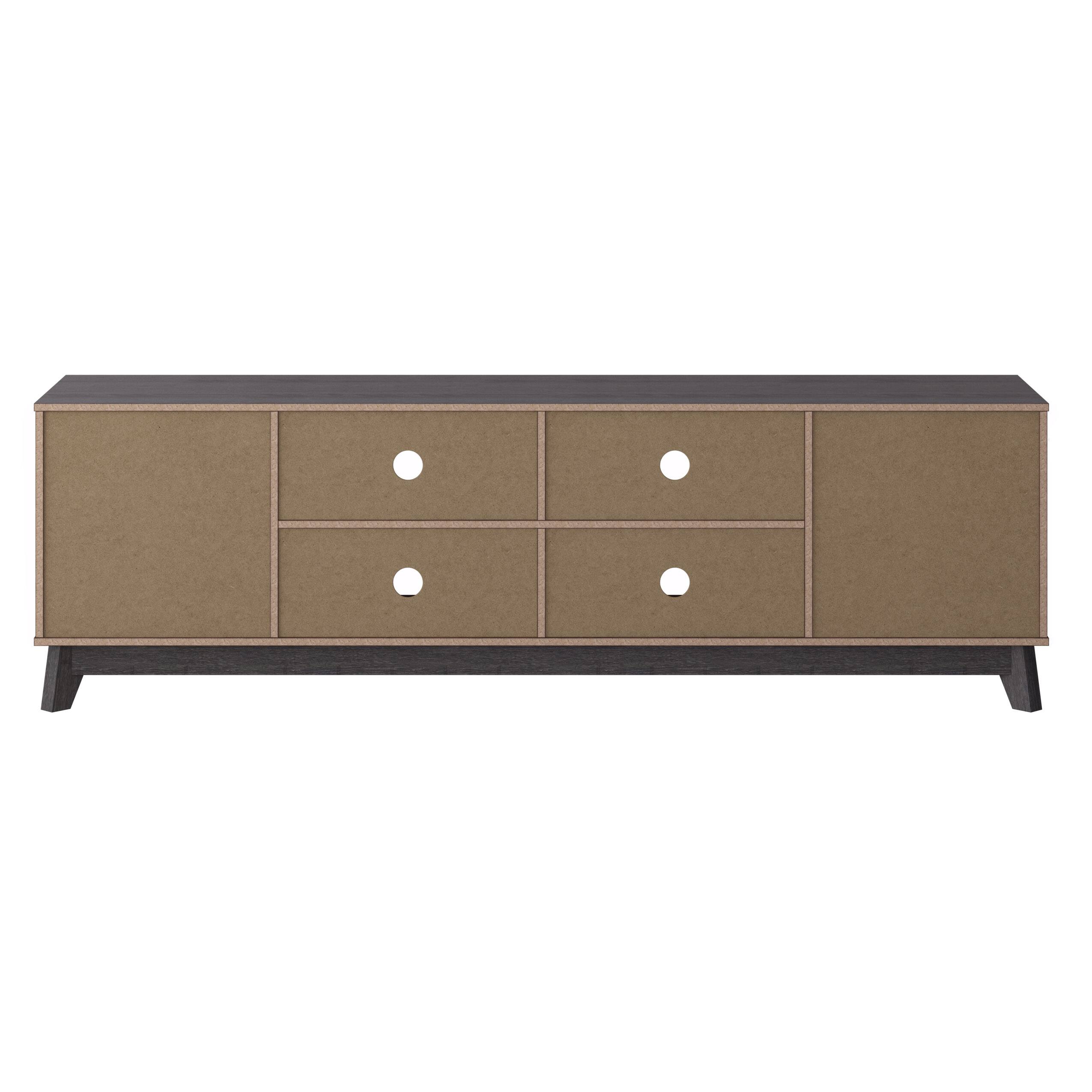 Alt View 12. CorLiving - Hollywood Collection TV Stand with Open and Closed Shelves for Most TVs up to 85" - Dark Gray.