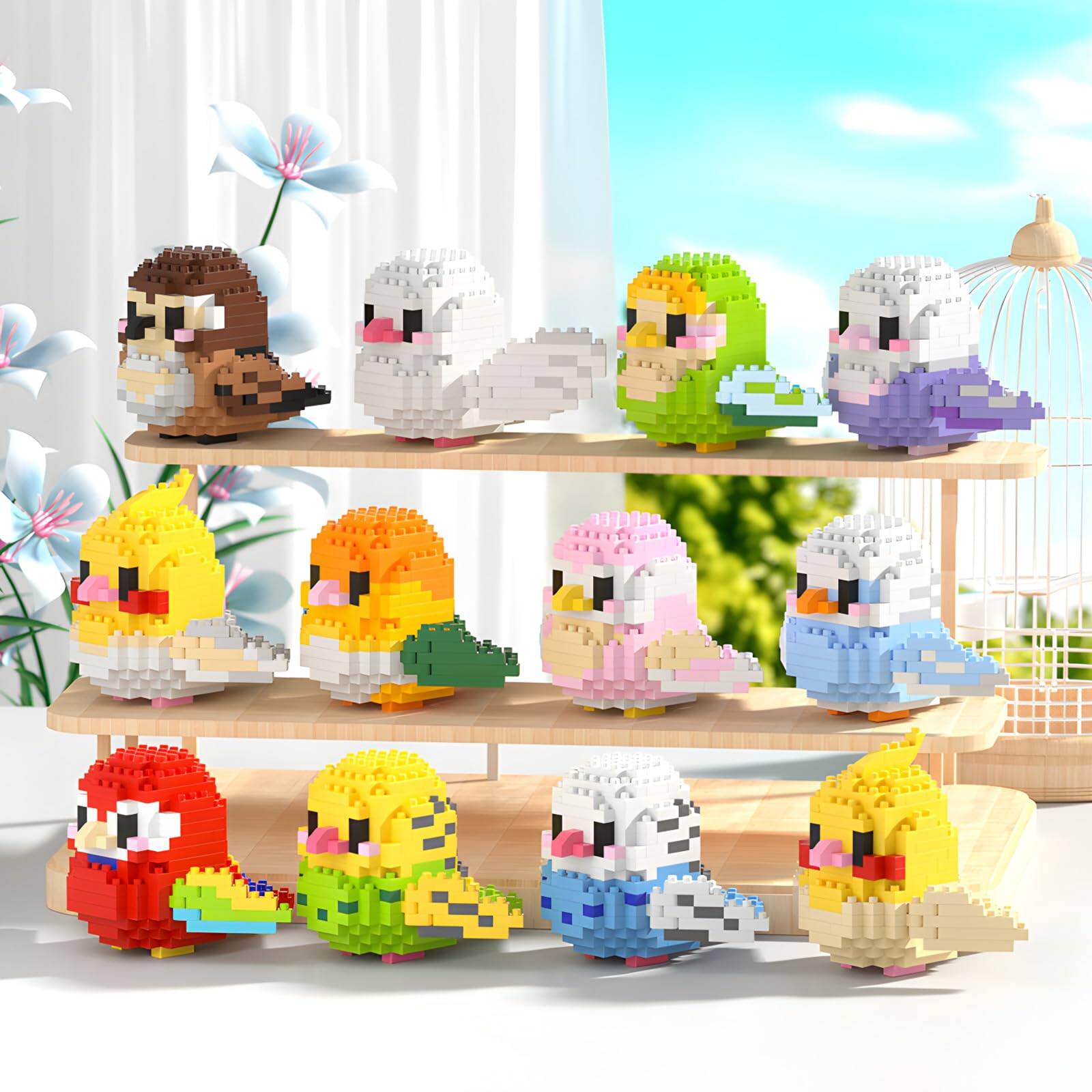 EZTW1 Parrots Mini Building Block Sets For Animals Buildling Kits Birds ...