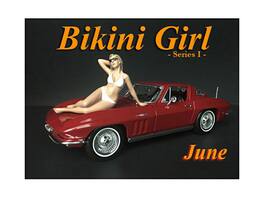 June Bikini Calendar Girl Figurine for 1/18 Scale Models by American Diorama - Multi
