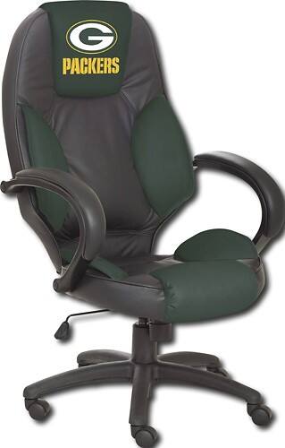 Angle Standard. Wild Sales - Green Bay Packers Leather Executive Chairs.