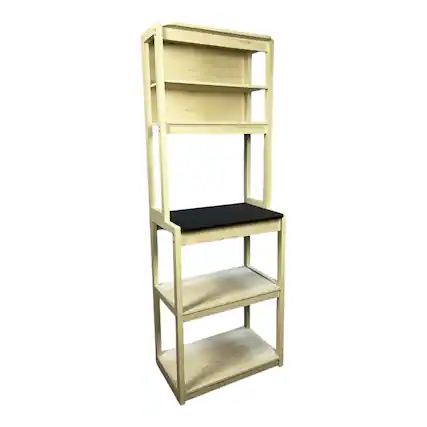 Front. ELEMENT ACE - 23.62" 5-Tier Bakers Rack for Kitchen with Storage, Coffee Bar, Kitchen Shelves, Microwave Stand - White+Black.