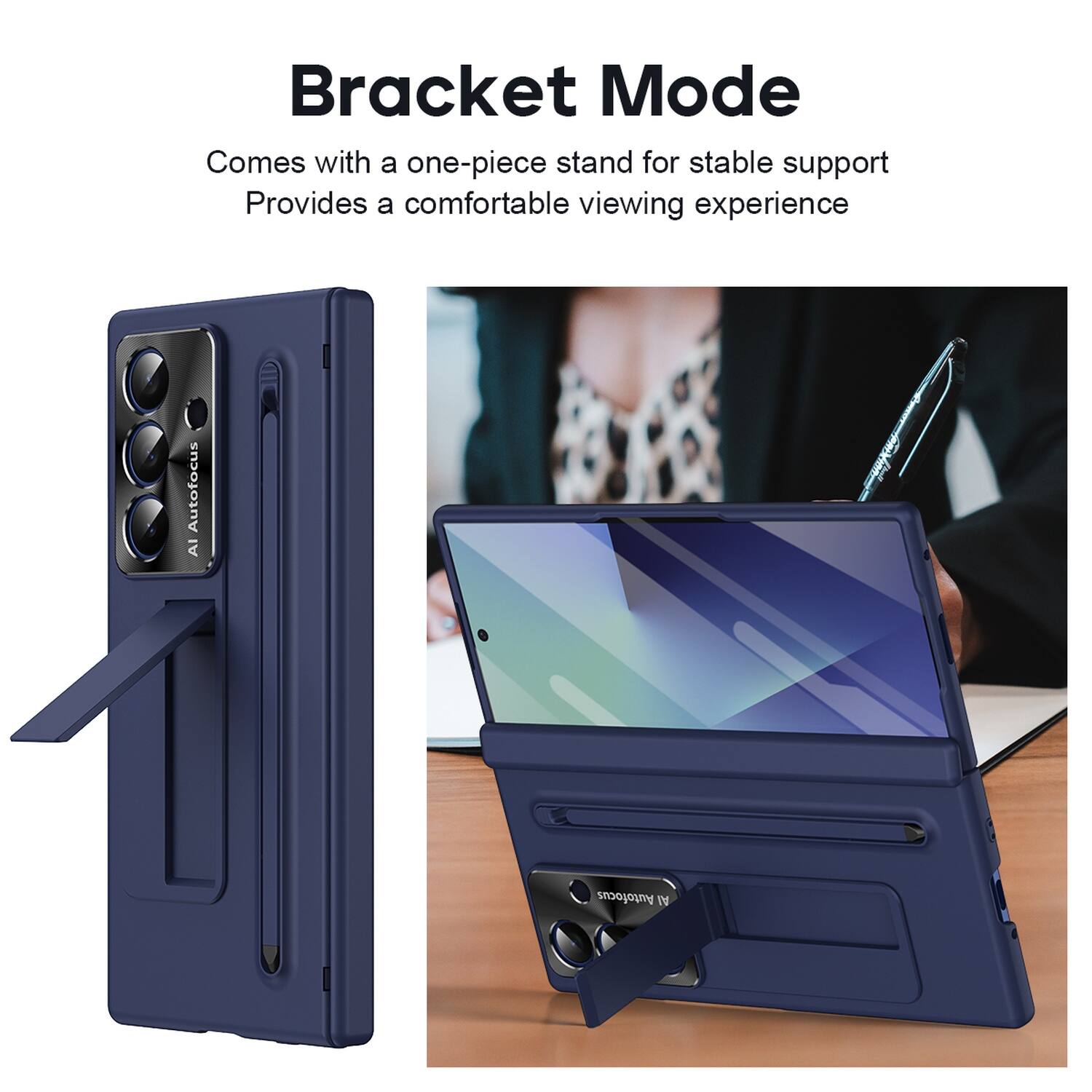 Bracket Mode  
Comes with a one-piece stand for stable support  
Provides a comfortable viewing experience  
Auto Focus AI