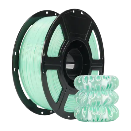 Front. Flashforge - PLA Silk+ 3D Printer Filament-1.75mm-1kg (2.2 lbs) Spool - Bamboo Green.