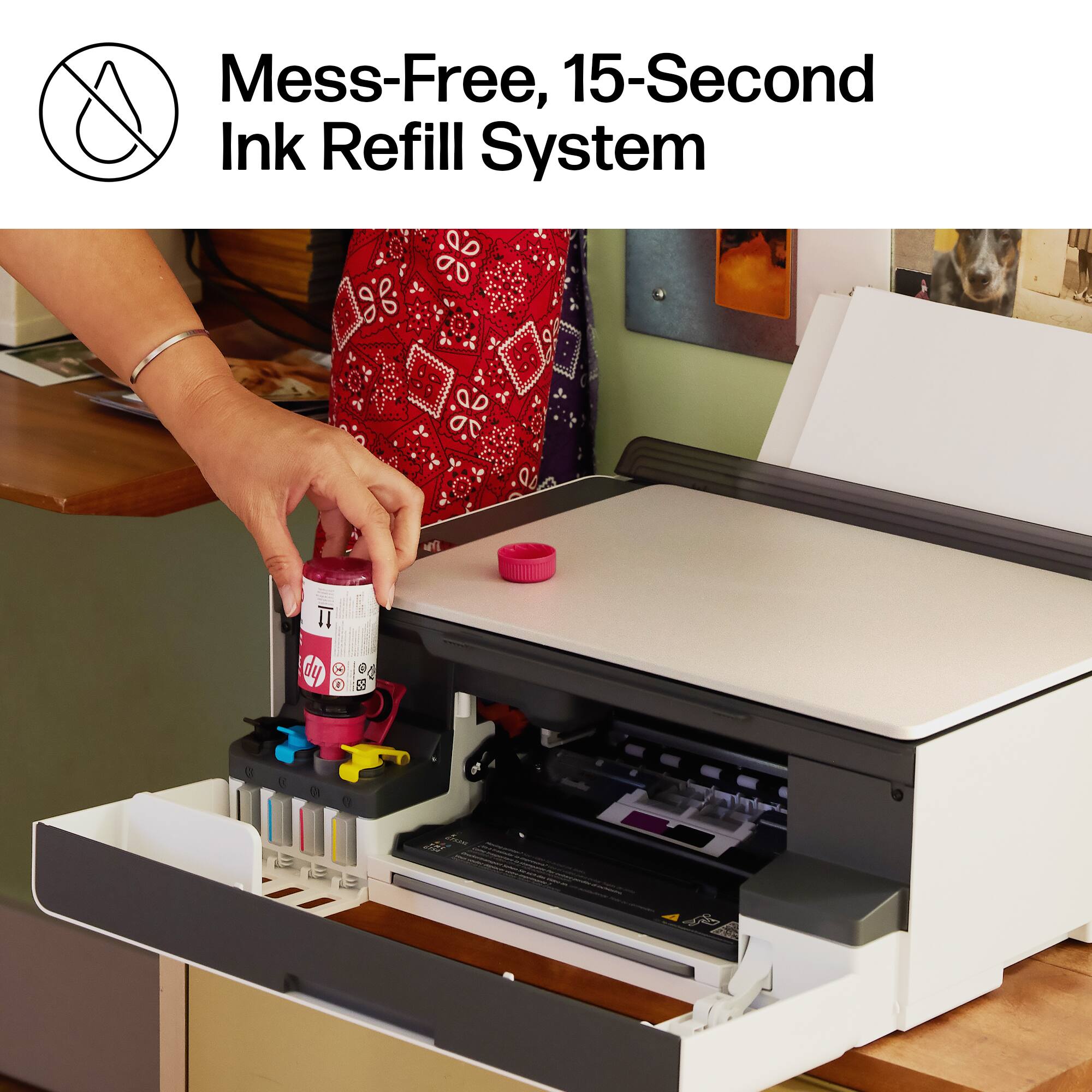 Mess-Free, 15-Second Ink Refill System