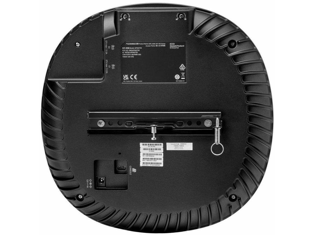 Sure, here is the corrected and grouped text from the image:

---

**Hewlett Packard Enterprise**

**Product Name:** 1U, 1U Rack-Mounted, 1U Rack-Mounted

**Access Ports:** (Access Ports)

**FCG ID:** GIDAPR2755

**C.47DA-APR2755**

**Indoor use only**

**UK CE**

**4013500-01**

**CONSOLE**

**12VDC**

**SAAPT CAN CES**

**ndoce**

**oy UK CE CA**

**Sevies**

**Pockard Enterprise**

**BA**

**12Vm4A**

**CONSOLE**

**RRIMENTNINIS**

---

This text appears to be a mix of labels and specifications from the back of a device, likely a server or network equipment.