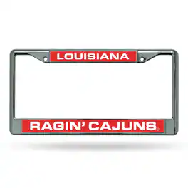 Rico Industries - Louisiana-Lafayette Ragin' Cajuns Chrome Metal License Plate Frame Holder - Multi