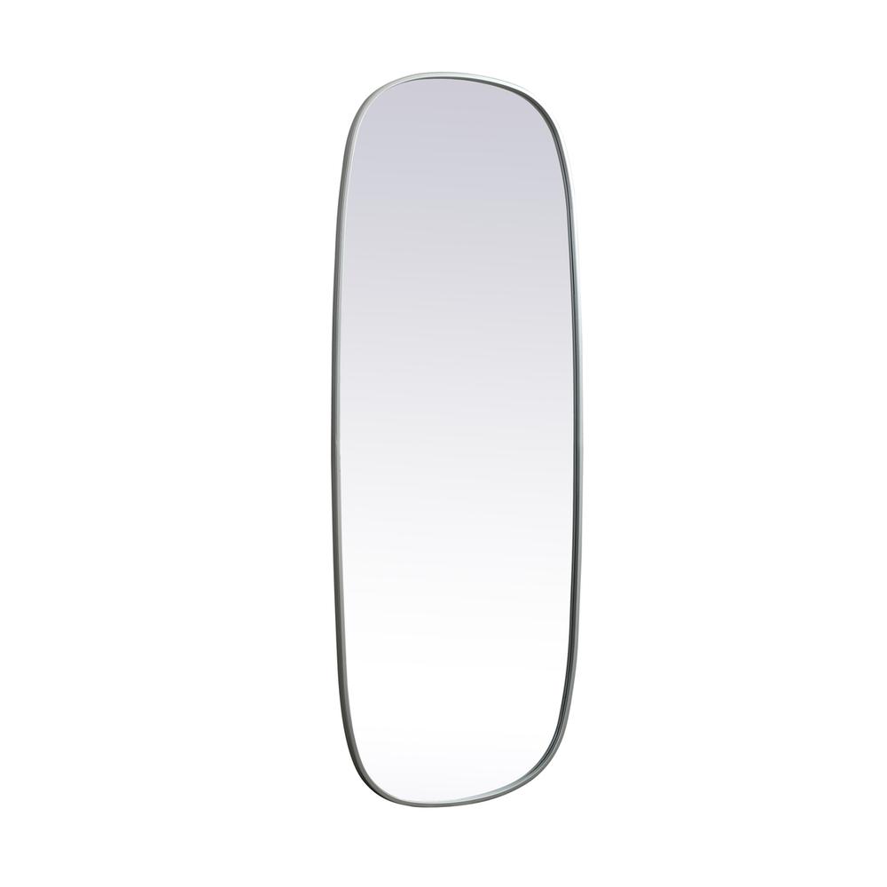 Alt View 1. Elegant Decor - Metal Frame Oval Mirror 24x60 Inch in Silver - Silver.
