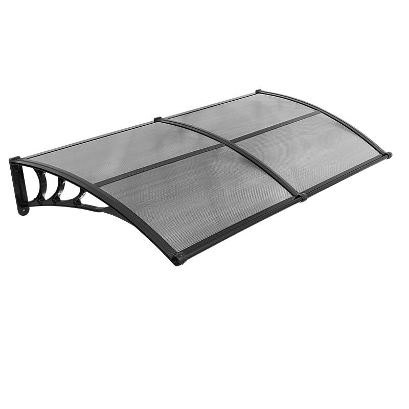 Alt View 5. VEVOR - Awnings for Door Entrance, 38 x 78 in, Exterior Front Door Window Awnings with Drainage & ABS Bracket - Smoke Gray.