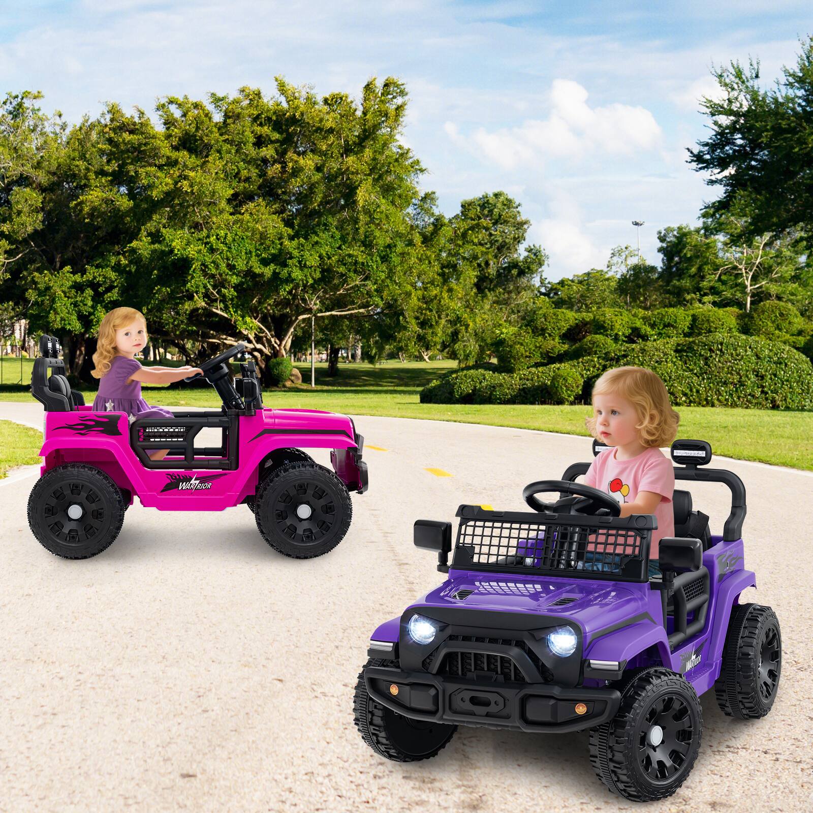 Alt View 7. Gymax - Gymax Kids Ride on Car Truck 12V Battery Powered Electric Vehicle w/ Foldable Mirrors Purple - Purple.