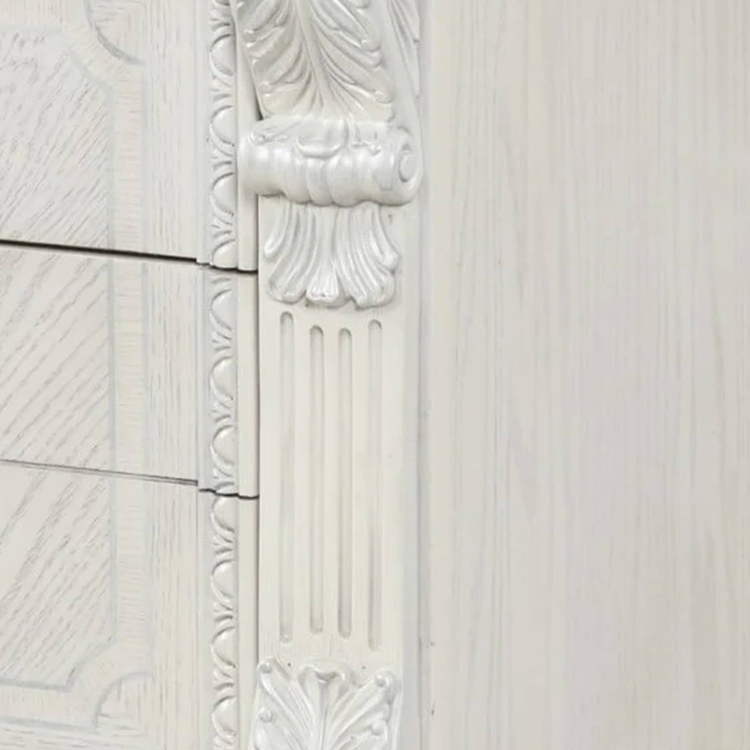 Alt View 2. Manhattan Lane - Naddy Nightstand, 2 Drawers, USB, Wire Brushed White Wood, 30 Inch - White, Silver.