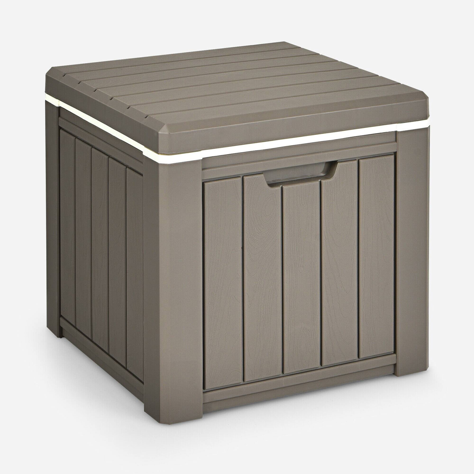 Alt View 9. Gymax - Gymax Patio 10 Gallon Ice Cube Cooler Box Table Stool Storage W/Handle Brown - Coffee.