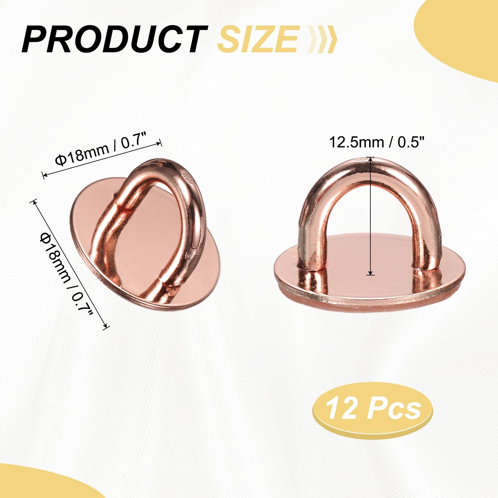 PRODUCT SIZE >>

I 0.7" 18mm  
12.5mm / 0.5"  
18mm / 0.7"  
12 Pcs
