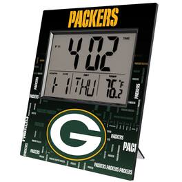 Keyscaper - Green Bay Packers Quadtile Digital Desk Clock - Multicolor