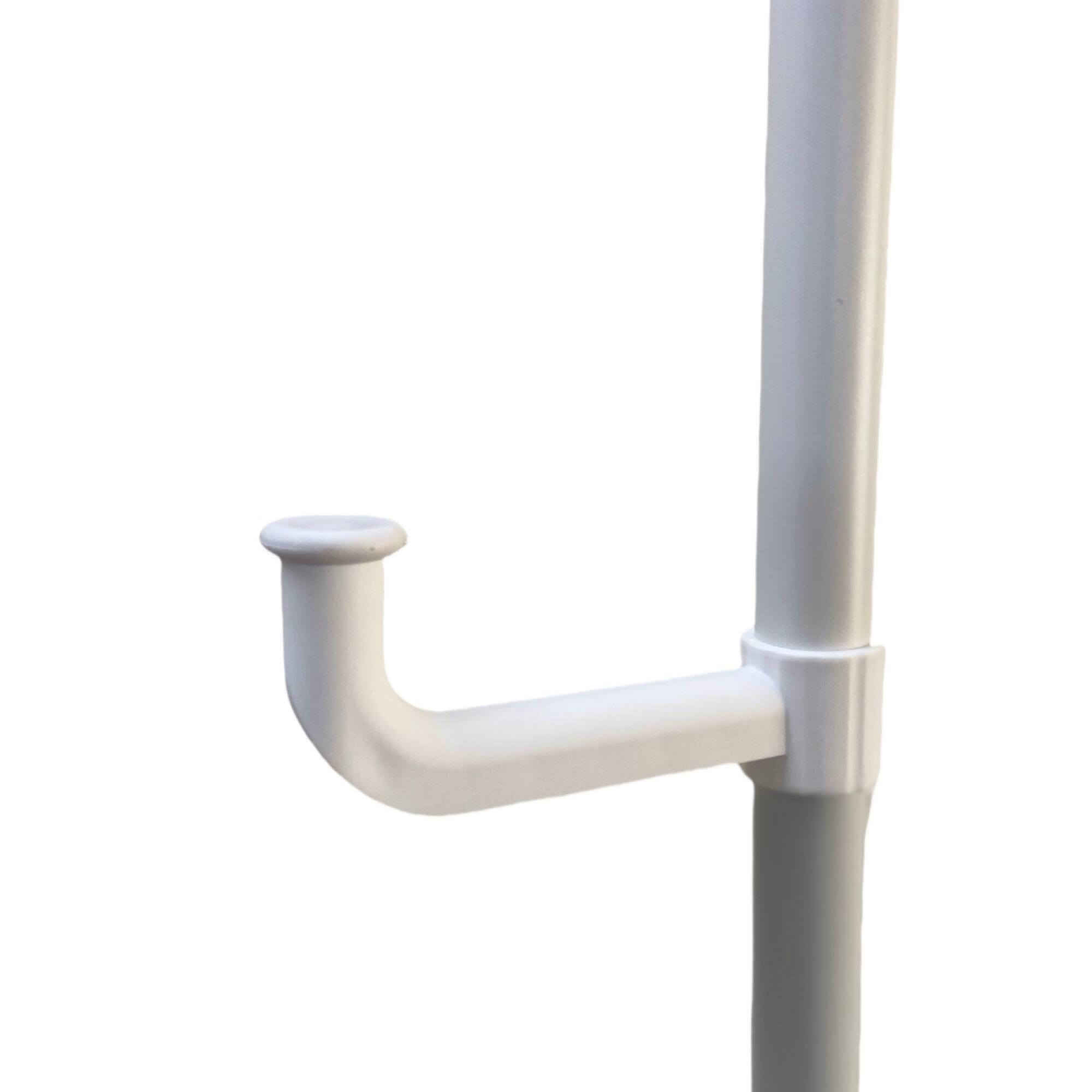 Left. GOODSILO - Adjustable Tension Pole Laundry Drying Rack with Rotating Hooks for Vertical Space Organization in Home and Balcony - White.